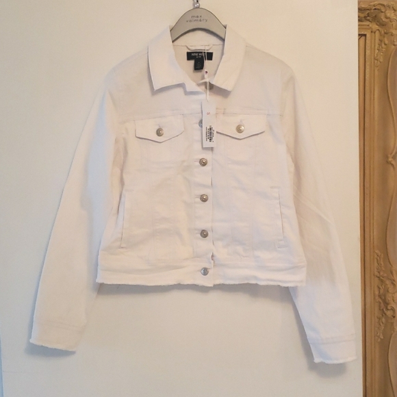 Nine West white stretch denim Jacket S NWT - Picture 2 of 16
